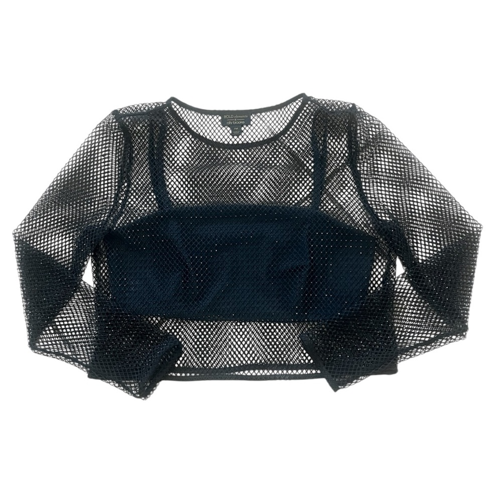 BOLD elements Black Mesh Crop Top - image 3